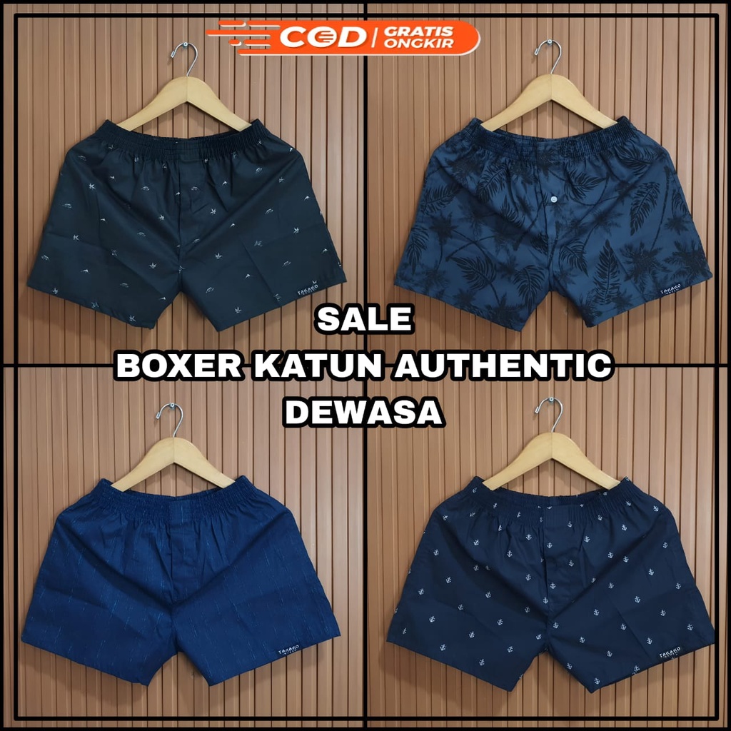 Boxer Pria Wanita Dewasa Bahan Katun Motif Printing