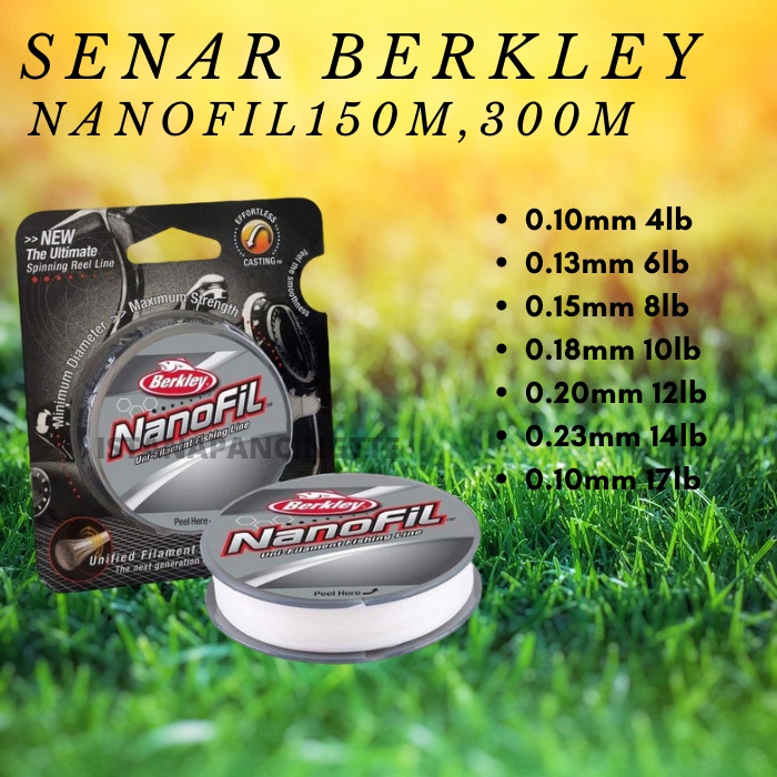 SENAR BERKLEY NANOFIL 4/6/8/10/12/14/17lb LB PANJANG 150M, 300M / 150yd, 300yd yard