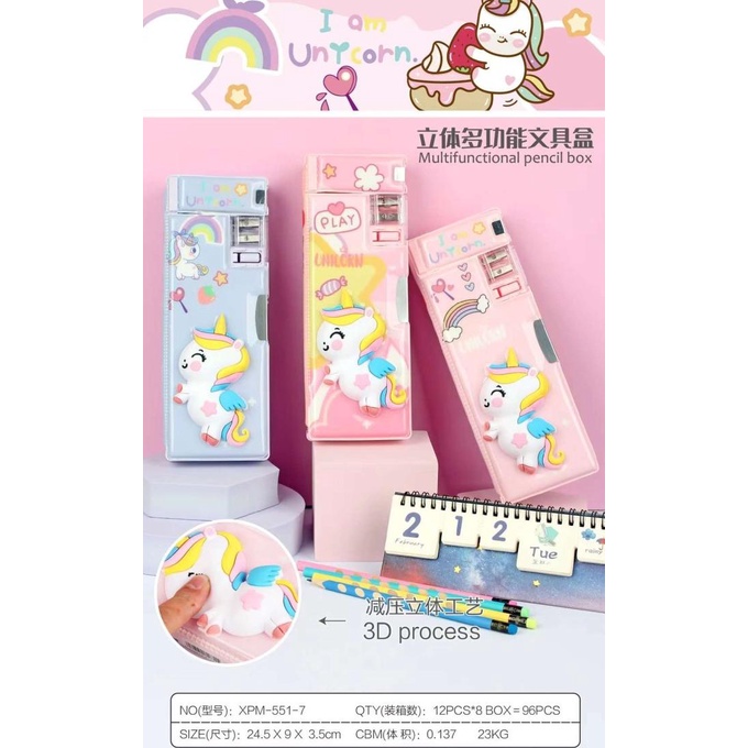 

Pencil case magnet squishy motif unicorn satuan