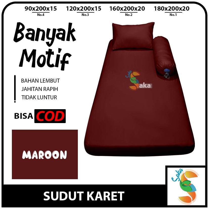 Sprei Aesthetic Motif Kotak - Kotak dan Polos Emboss 90x200 Sudut Karet No. 4