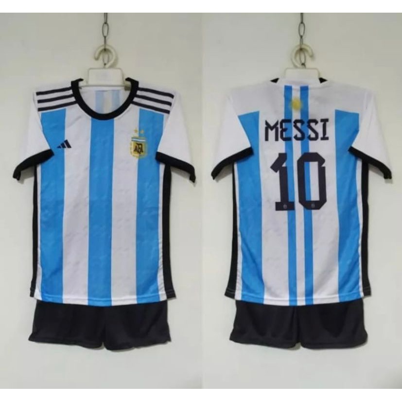 STELAN BOLA ANAK ARGENTINA 3 BINTANG STOK READY USIA 3-14 THN