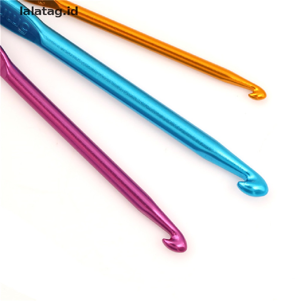 [lalatag] 2pcs Mix Aluminium Crochet Hook Knitg Alat Benang Tenun Rajut [ID]