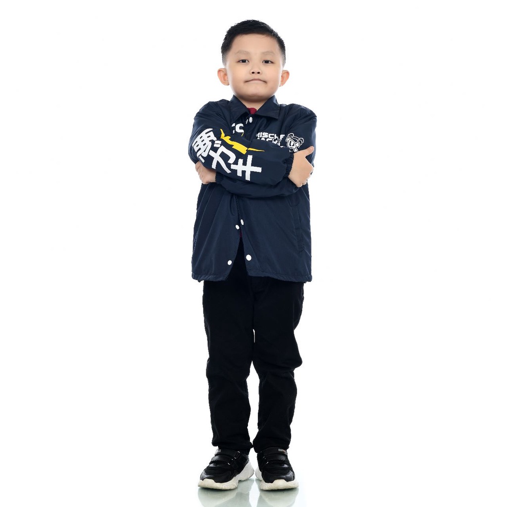 Jaket Coach Anak Anak Windproof Laki Laki-Perempuan Usia 1-11thn