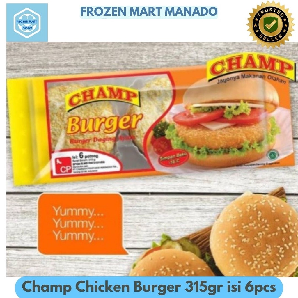 

Champ Chicken Burger 315gr isi 6pcs - Frozen Mart Manado (Frozen Food Manado)