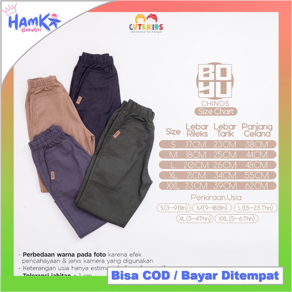 Celana Chinos Anak Laki Laki Panjang 3 Bulan - 6 Tahun Bahan Nyaman Strech by Boyu Cute Kids Cinos Bayi Laki Laki 0 6 Bulan 6 12 Bulan