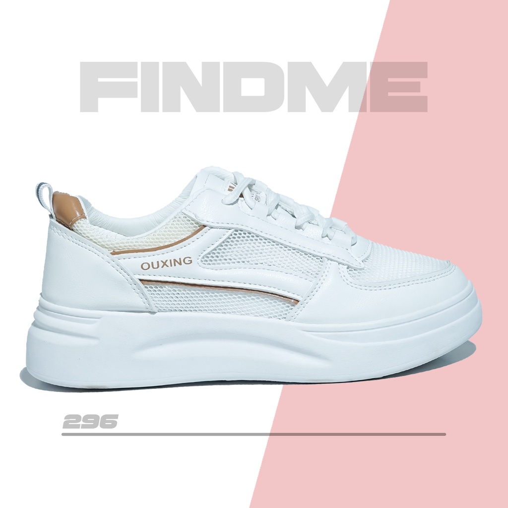 SEPATU SNEAKERS WANITA DESIGN CANTIK ANTI GERAH BAGUS NIH BAHAN PU COMBI NET IMPORT 296
