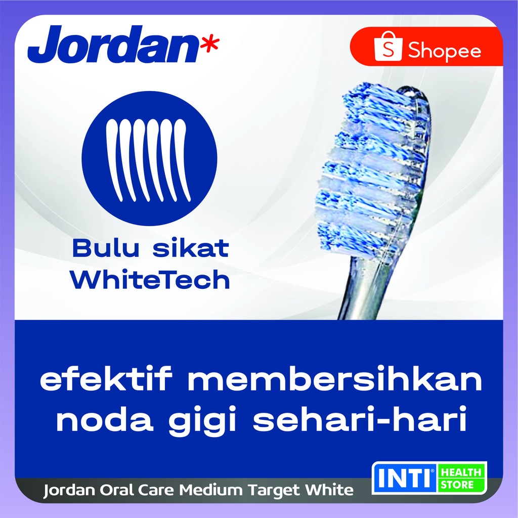 Jordan Oral Care Medium Target White Soft - Sikat Gigi