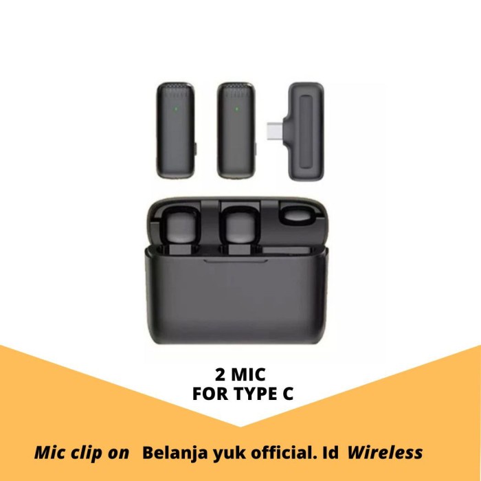 Wireless Lavalier Microphone Portabel Mic Podcast Vlog Youtuber #Original