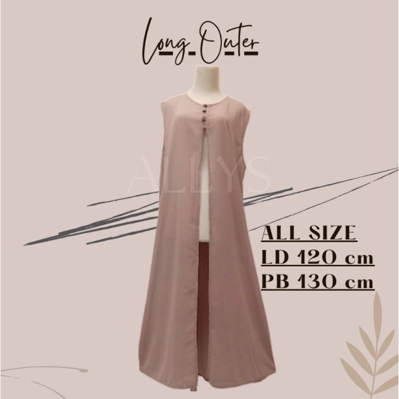 PROMO / BAHAN PREMIUM / Long Outer Wanita Cardigan Ceruty Tanpa Lengan