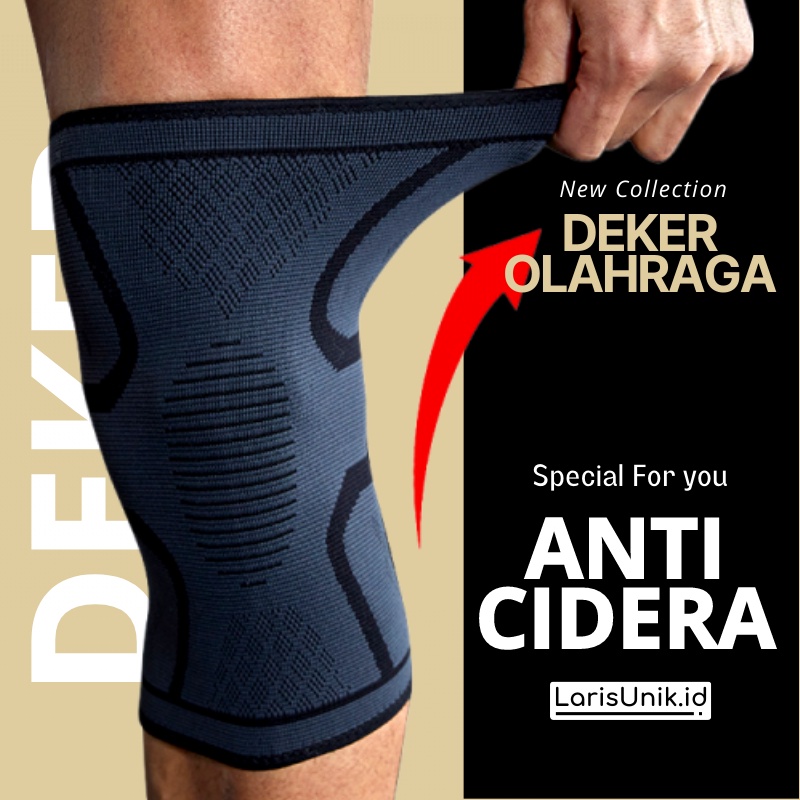 Deker Lutut Knee Compression Pad Support Alat Olahraga Perlengkapan Fitness Pelindung Kaki Elastis