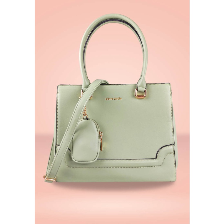 Pierre Cardin Tas Wanita Hand Bag Tas Kerja Casual Tas Selempang ORI 9121510901GRN-Hijau