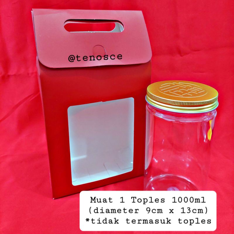 

Kotak Tas Tenteng Merah Polos Imlek Konien Sincia Natal Souvenir Toples Kue Kering Hampers Valentine