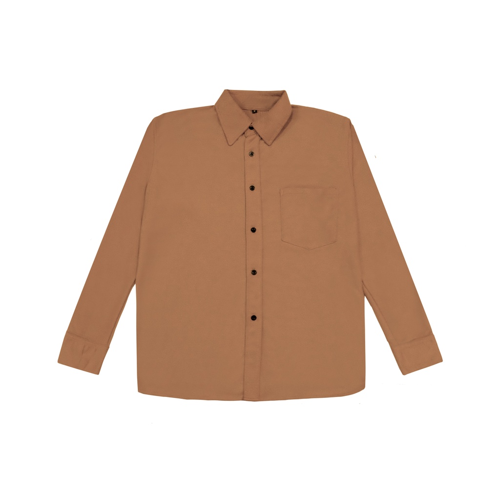 Kemeja Pria Slimfit Pique lengan Panjang Mocca