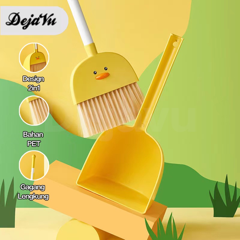 Dejavu Set Sapu Mini Sapu Anak-Anak Pengki Lantai Rumah Alat Pembersih Sampah Broom HSB645