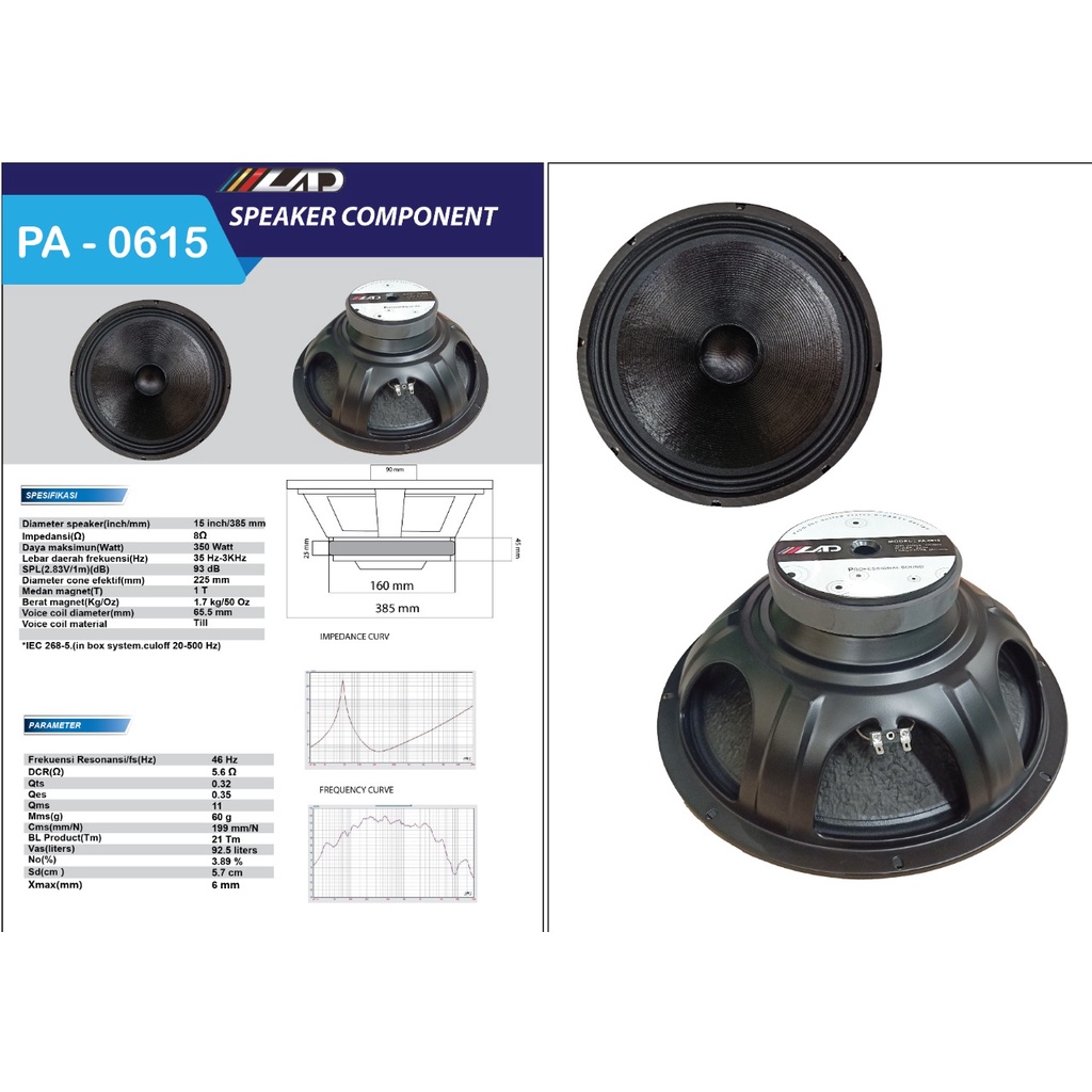 LAD - Speaker component 12 inch PA 0615