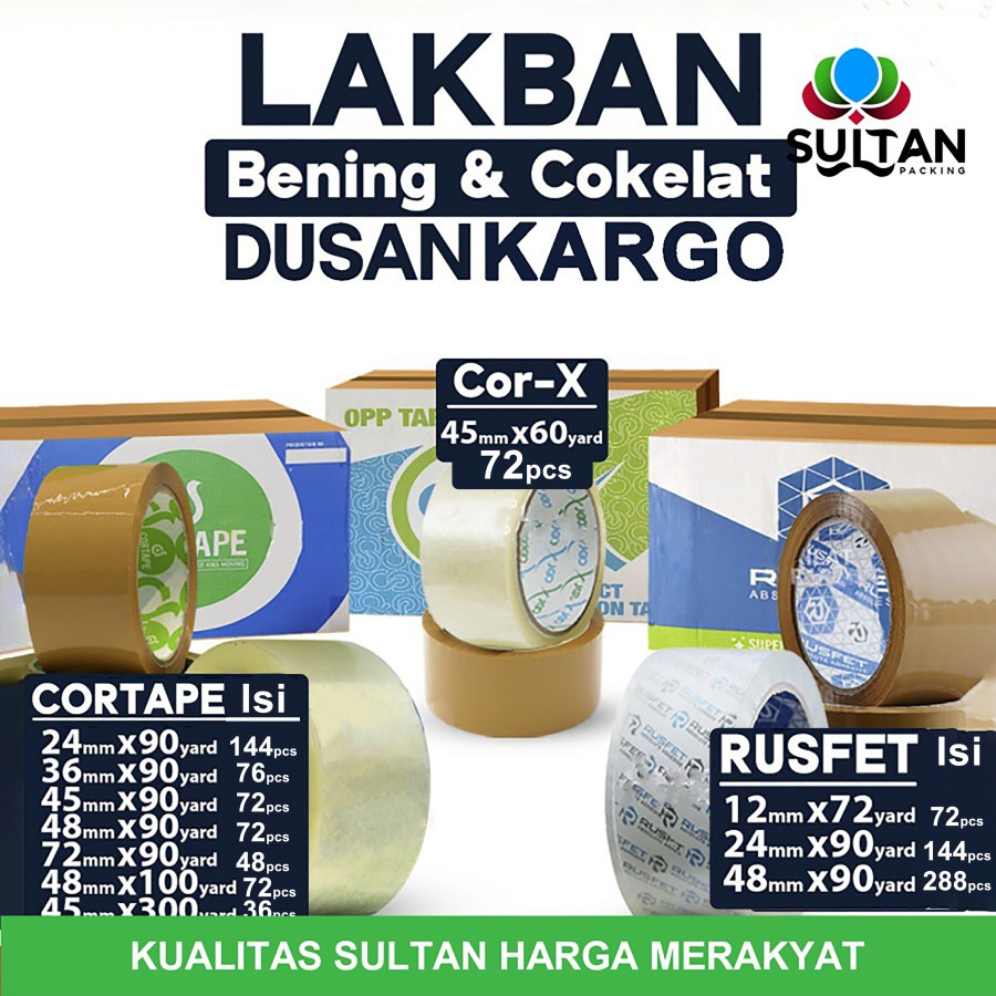 

Lakban Bening Selotip Cokelat Plakban Isolasi Tape OPP DUS KARGO