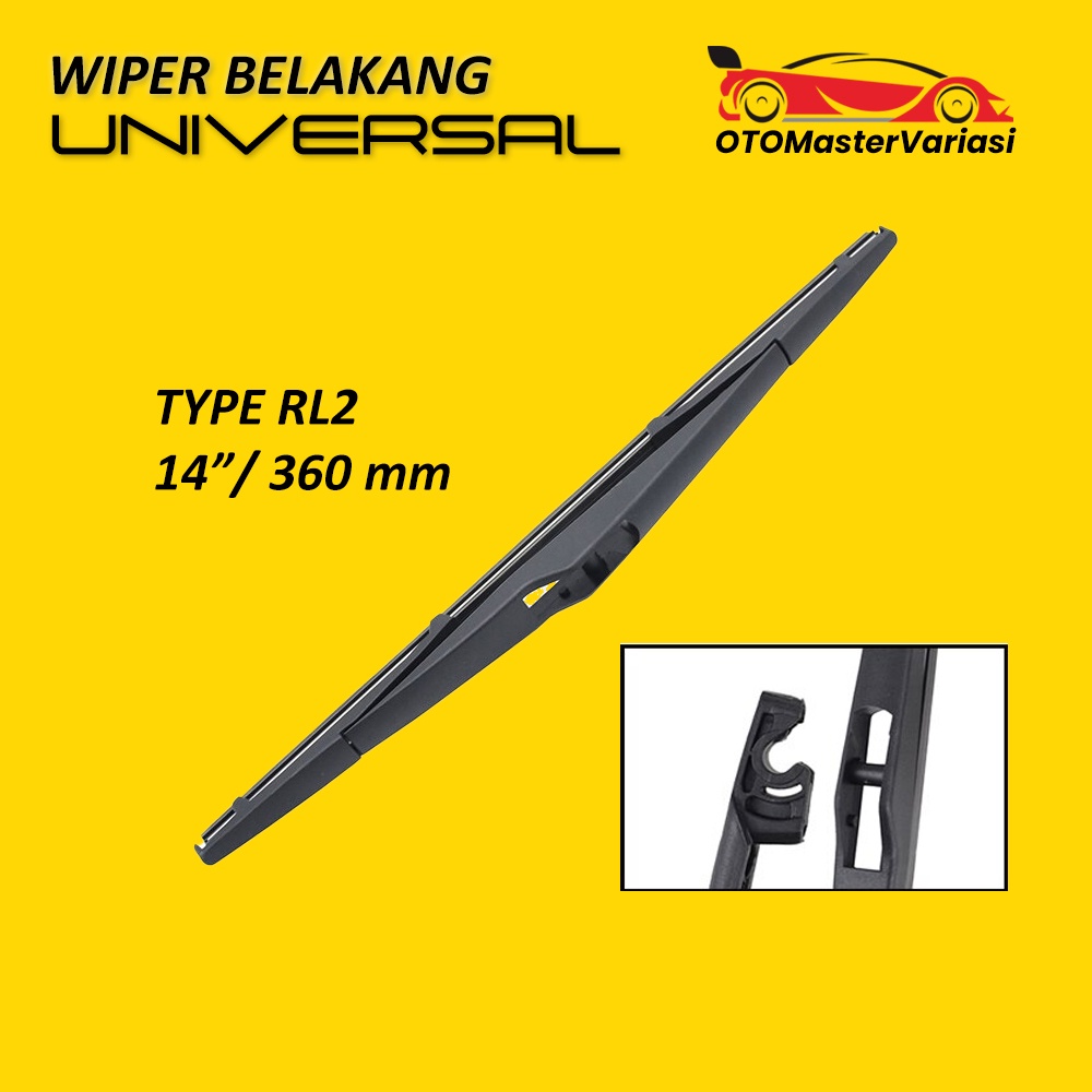 Wiper Belakang Kaca Mobil Rear Wiper Blade Semua Merk Mobil Kipas Wifer Belakang  Type Rock Lock 2 dan Rock Lock 3