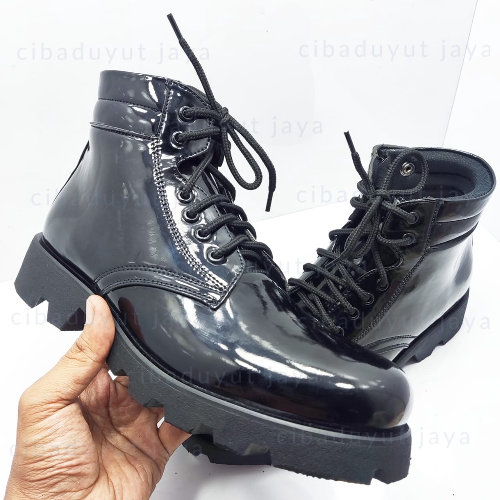 SEPATU KILAP PANTOFEL RESMI PDH PDL POLISI POLRI TNI SECURITY SATPAM DINAS KERJA TALI IKAT