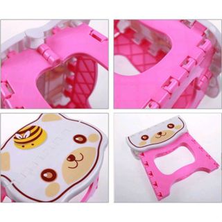 Kursi Lipat Mini Plastik Anak Serbaguna Foldable Chair Portable Kartun