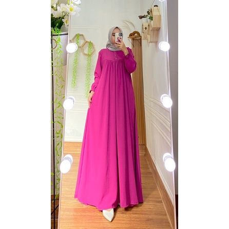 Dress Jemina, Bahan Crinkle Airflow Premium, LD 110 PB 138