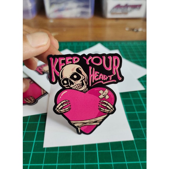 

stiker print tengkorak love custom stiker murah keren lucu