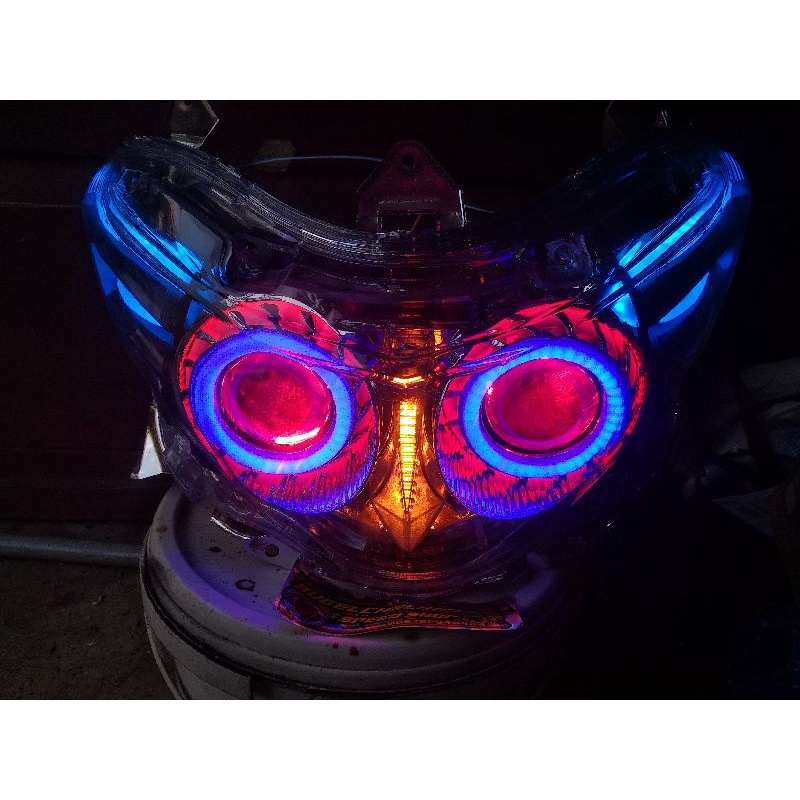 Reflektor lampu depan Yamaha Mio soul GT 115/Xeon GT 125 model Burhan projie hi low plus alis