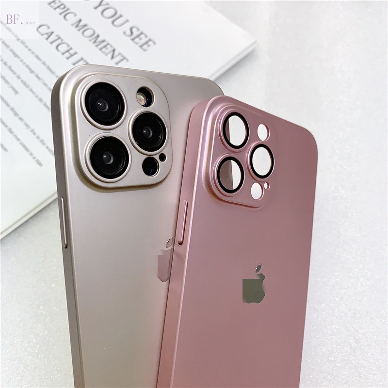 IPHONE Hard Case Matte PC Ultra-Tipis Untuk Lensa Iphone14 13 12 11 Pro Max Casing Perlindungan Full Cover