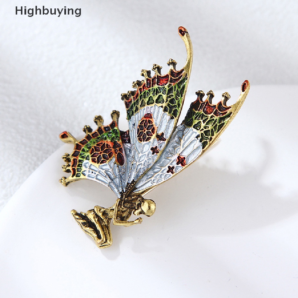 Hbid Vintage Sayap Kupu-Kupu Malaikat Bros Enamel Wanita Brooch Pin Perhiasan Hadiah Glory