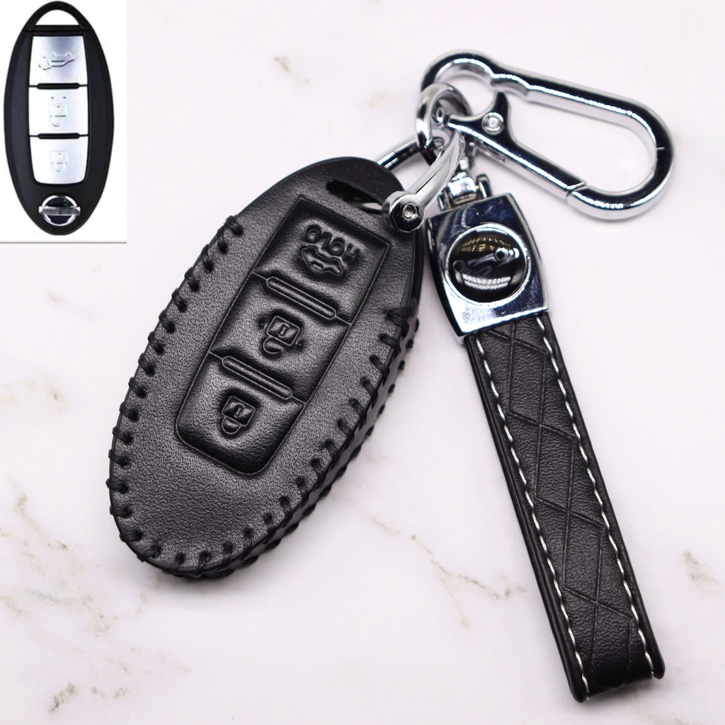 Untuk Nissan Almera Navara X-Trail Serena Livina Sylphy Remote Key Cover Leather Key Case