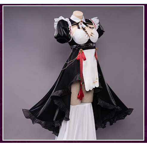 UWOWO Rosaria Cosplay Maid Costume Game Genshin Impact Fanart Maid Ver Dress Halloween Christmas Costume Role Play