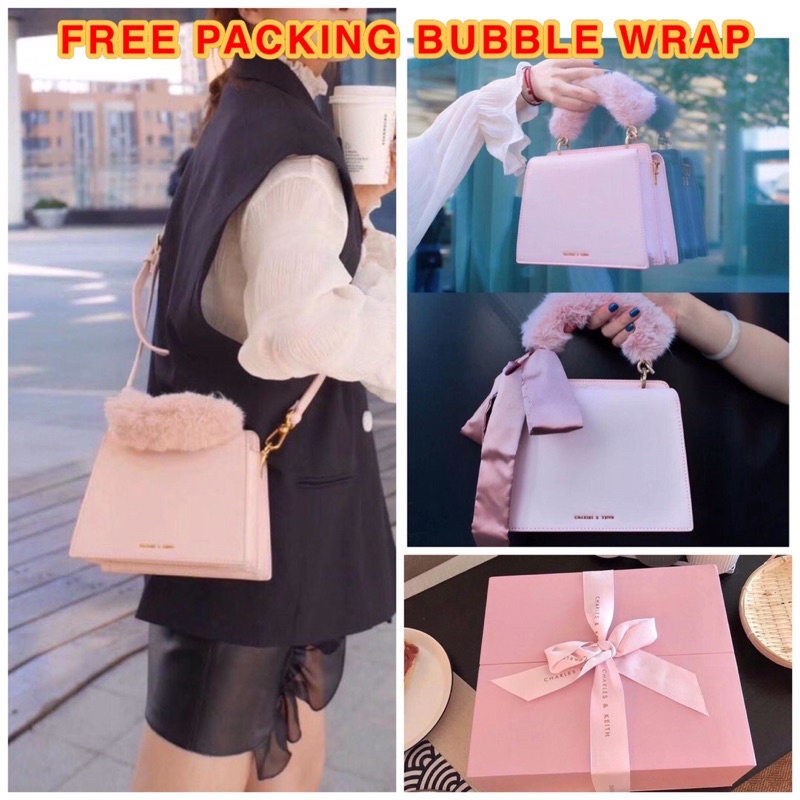 ORIGINAL  Charles&k3ith giftset fur bag with box / tas wanita ck cnk c&k gift set kado