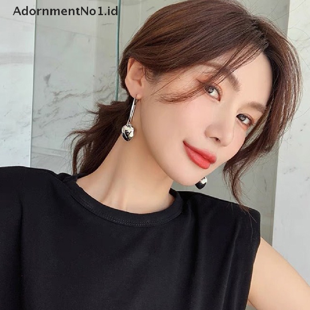 [AdornmentNo1] Anting Tusuk Hati Sederhana Untuk Wanita Warna Emas Kepribadian Stud Earrings Gadis Korea Fashion Perhiasan Hadiah Ulang Tahun [ID]