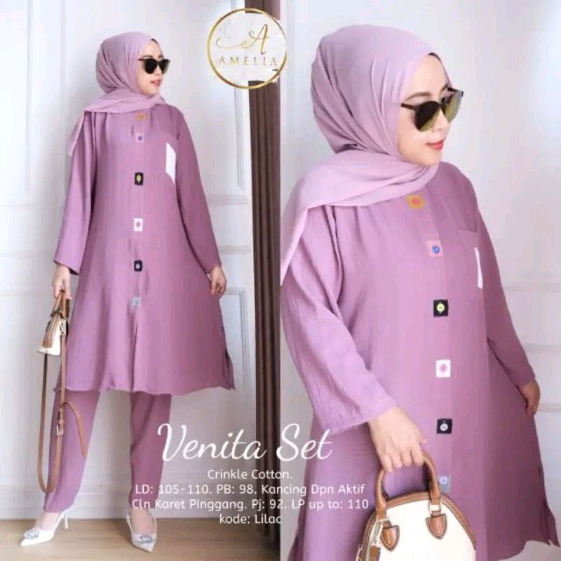 Set Crinkle - Venita set - set tunik crinkle - one set venita