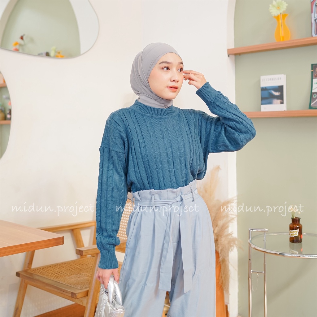 ARSYLA CABLE CROP KNIT | ONESET RAJUT CABLE PREMIUM