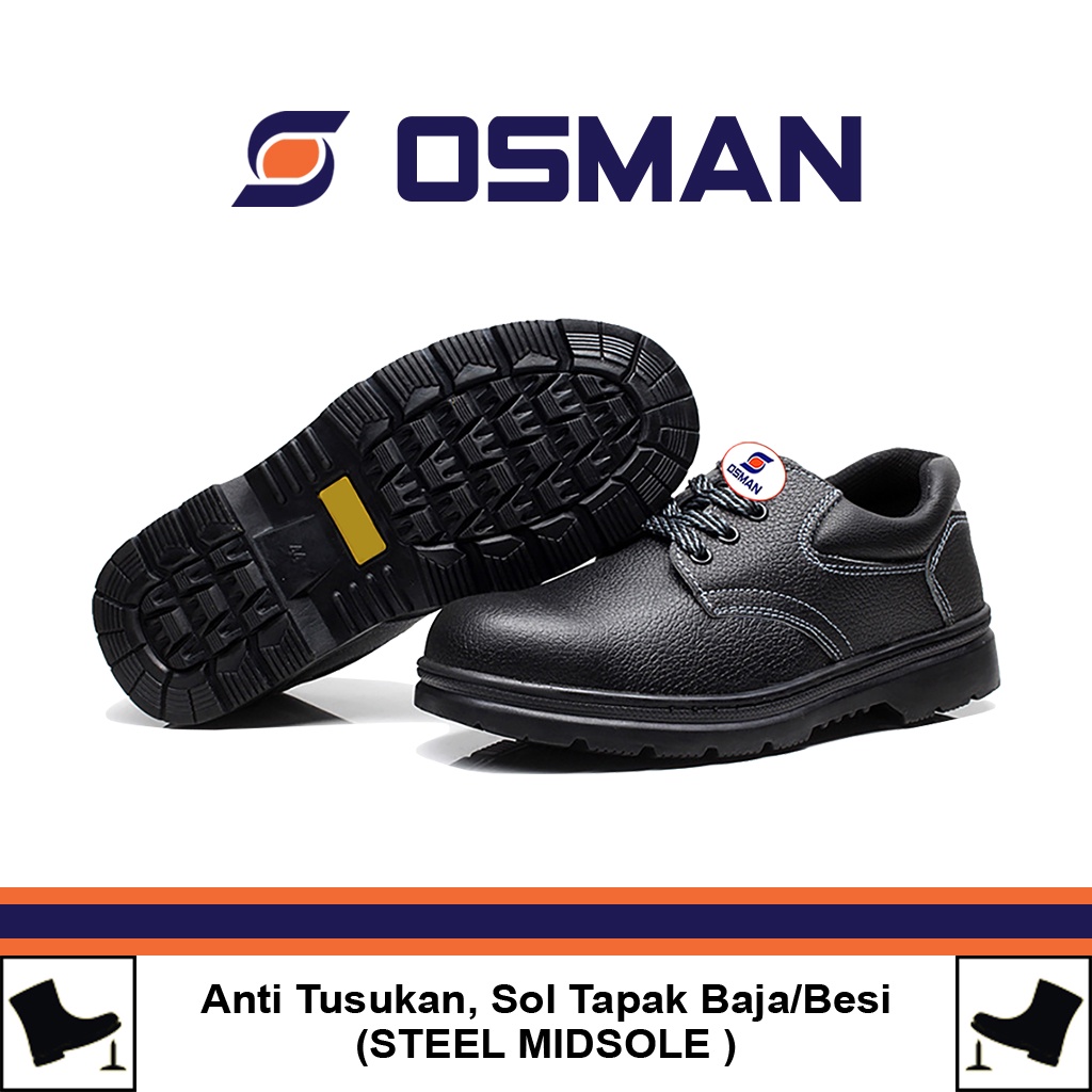 OSMAN Sepatu Safety Shoes Low Cut Sepatu Safety Ujung Besi Tipe OS-022