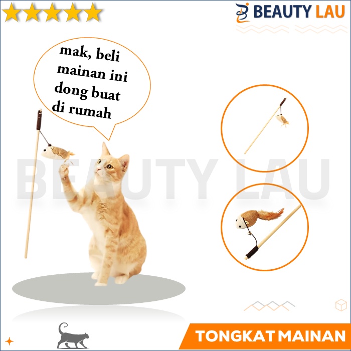 MAINAN KUCING CAT TEASER STIK STICK TONGKAT TIKUS MAINAN INTERAKTIF KUCING CAT TOY MURAH