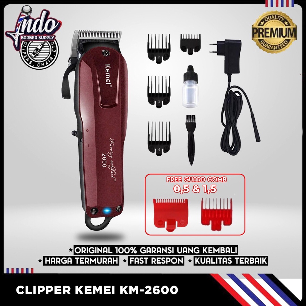 KEMEI KM-2600 Professional Rechargeable Electric Hair Clipper Cordless