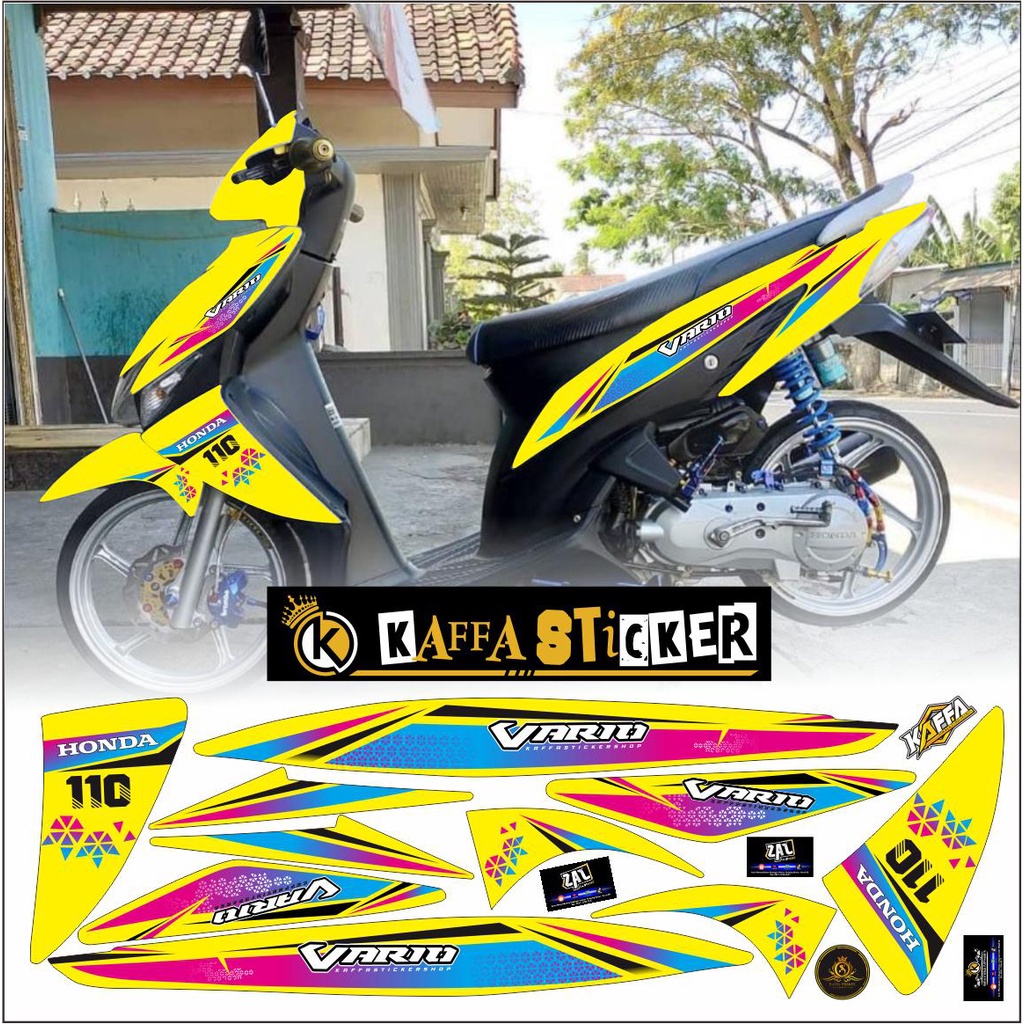 COD / LIS Sticker Striping Vario 110 Cw Karbu Sticker Skotlet Vario 110 Karbu Cw list polet kuning M