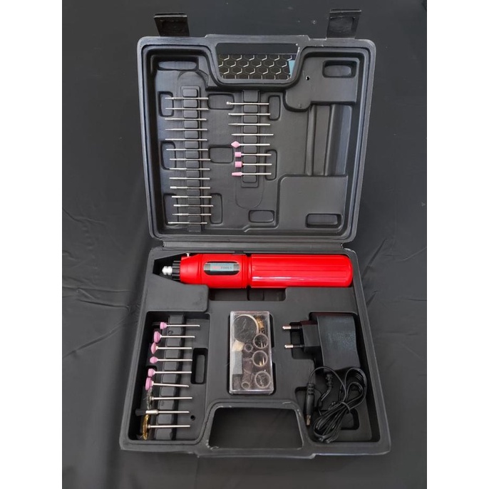 Cordless Mini Grinder Tuner Fullset / Mini Grinder Ukir Multifungsi