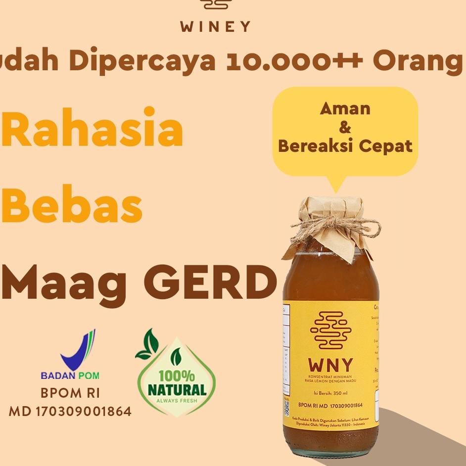 

『Perdana』 WNY | MENGATASI GERD, ASAM LAMBUNG, MAAG, INFEKSI RADANG LAMBUNG | Winey Healthy Drink | Madu Hutan + Sari Lemon + Cuka Apel Halal | BPOM | BERGARANSI