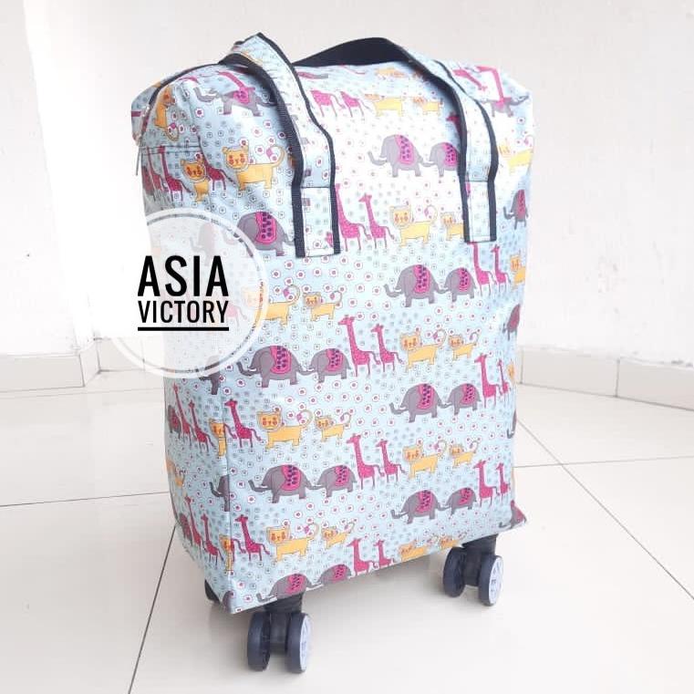 TAS RODA 4 TRAVEL BELANJA BARANG LIPAT TROLI TROLLEY TOTE PING BAG FOLDABLE CABIN SIZE {SNP.31Ja23ĸ}