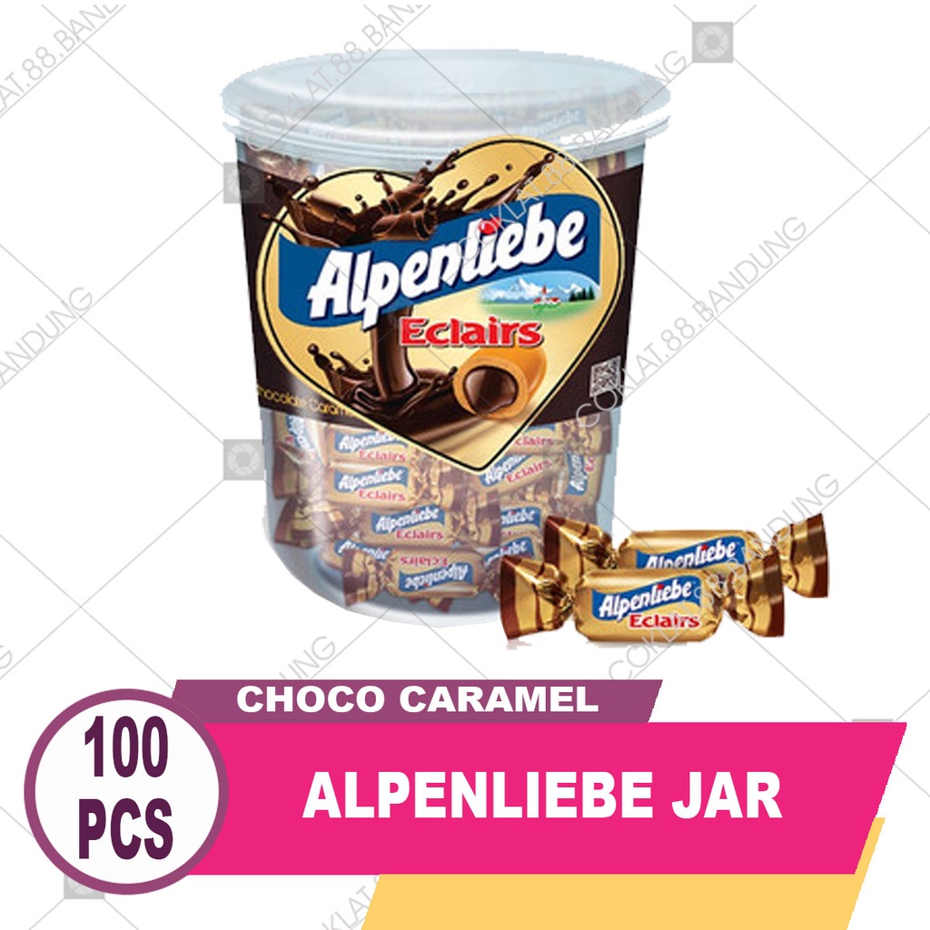 

ALPENLIEBE ECLAIRS TOPLES CHOCO CARAMEL JAR 100 PCS, ALPENLIEBE PERMEN CARAMEL COKELAT ZAK 40 PCS