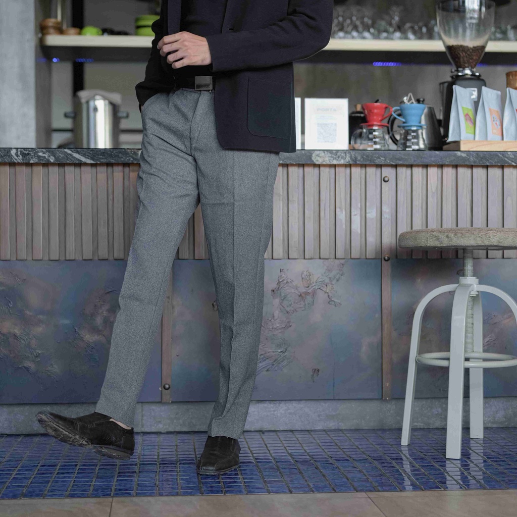 ZUITER - Light Grey Basic Pants | Celana Bahan kerja pria