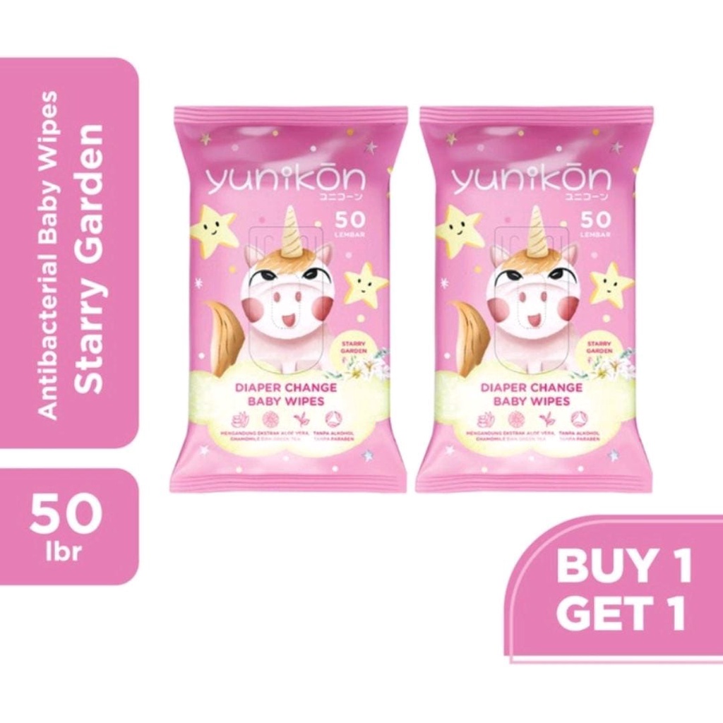 TISU BASAH YUNIKON / BABY WIPES 50'S BELI 1 GRATIS 1 BUY 1 GET 1 YUNIKON