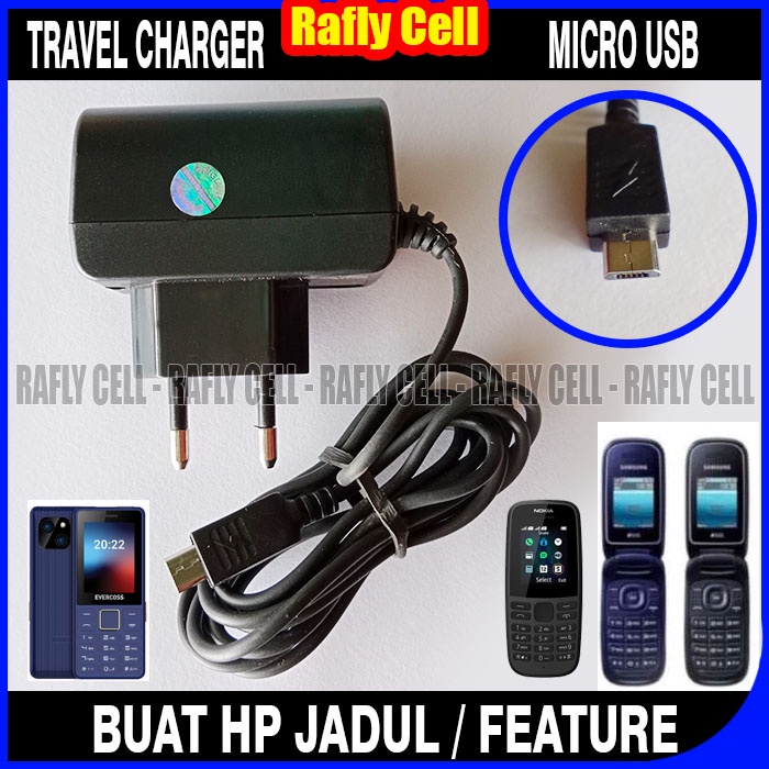 Travel Charger Micro USB untuk HP SAMSUNG B310 GURU MUSIC 2 CARAMEL GT-E1272 E1272 FLIP B311 PITON L
