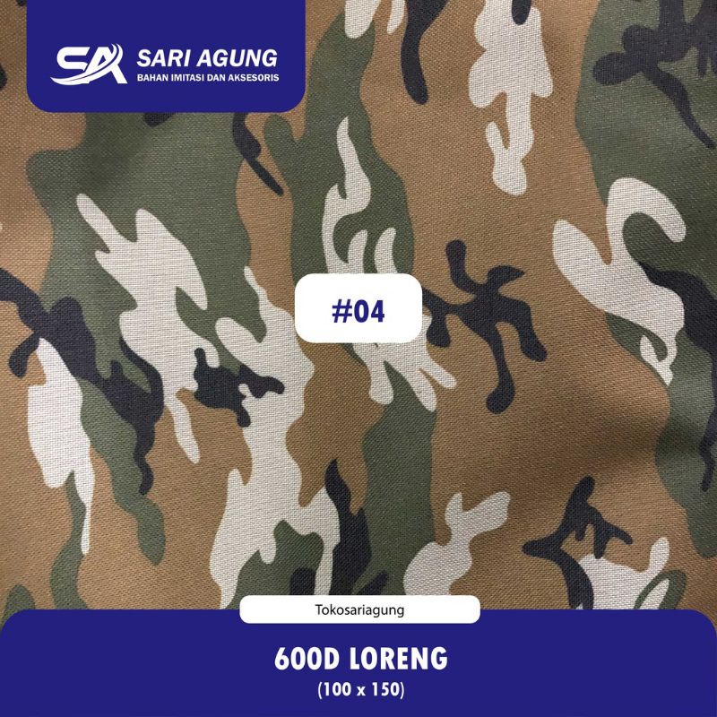 [PESANAN ROL] 600D LORENG (44 METER) BAHAN KAIN CORDURA MOTIF DINIR D600 BAHAN TAS SENAPAN RANSEL