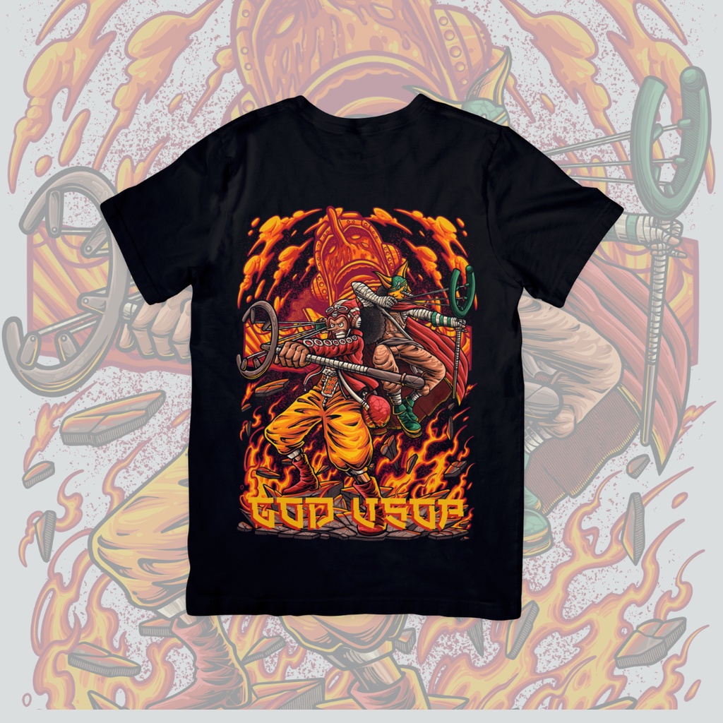 Rockheroes.id Kaos ONE PIECE USOPP- T-shirt God Usopp Free Kaos Kaki