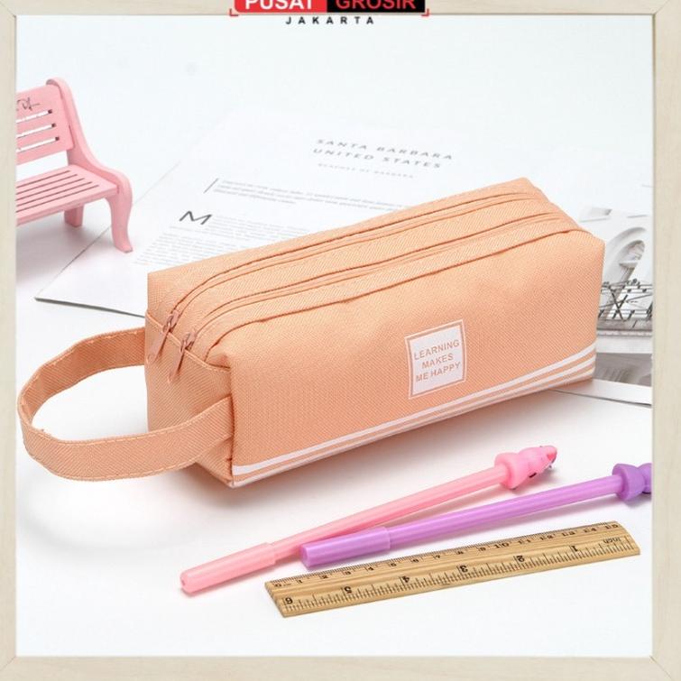 

[L70T96448] S252 Kotak Pensil Dan Stationery Dual Zipper / Dompet Pensil 2 Pouch