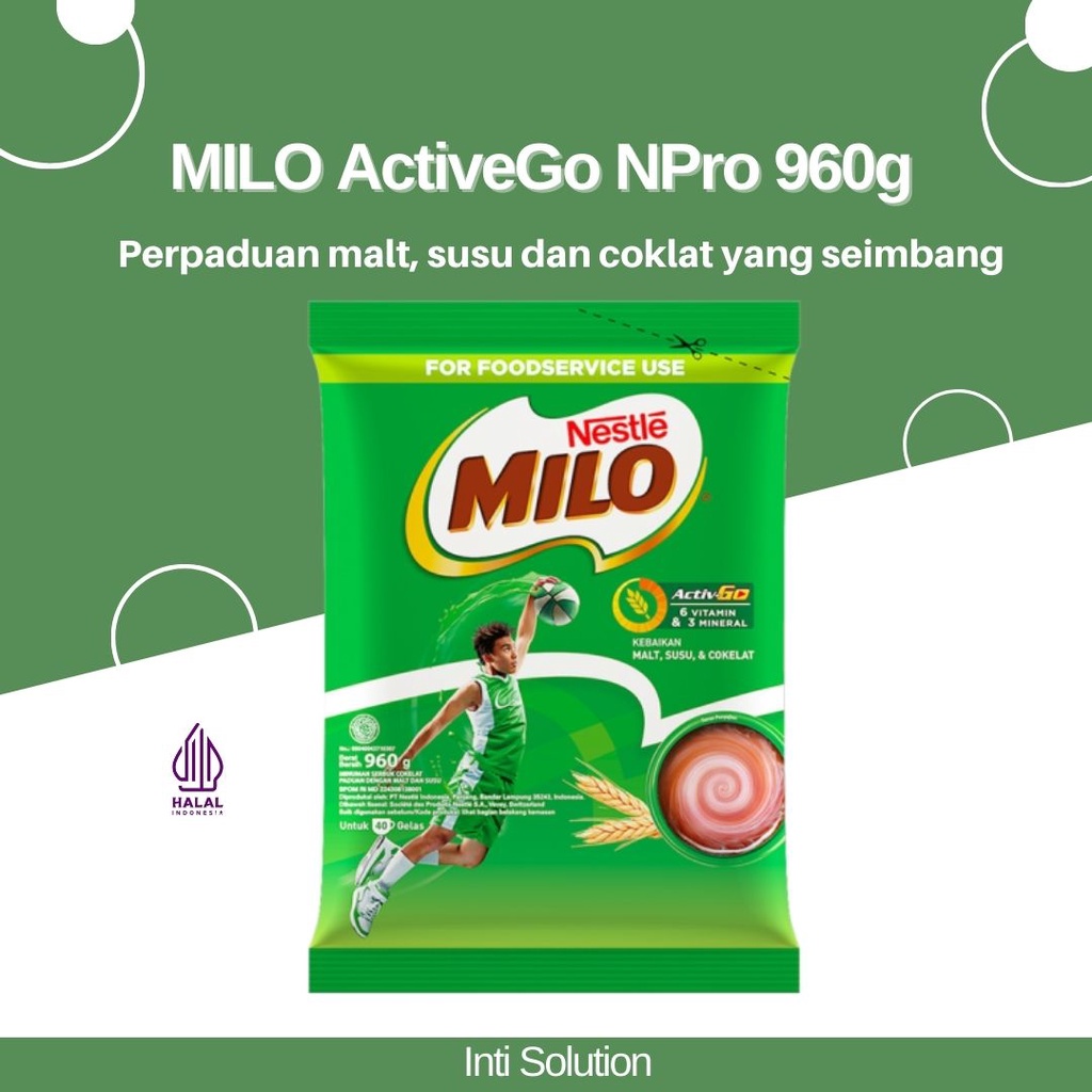 

MILO Activ-Go Npro 960 g / MILO BUBUK COKELAT / ORIGINAL by Nestle Professional TERMURAH (Ready siap kirim)