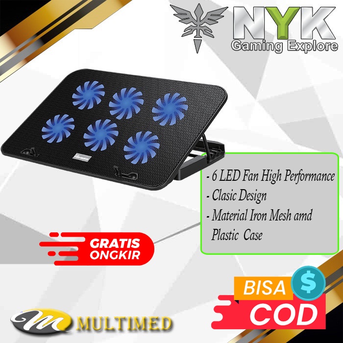 Cooling Pad Gaming NYK Winterstrom X-3 / Kipas Pendingin Laptop / Kipas Tatakan Laptop